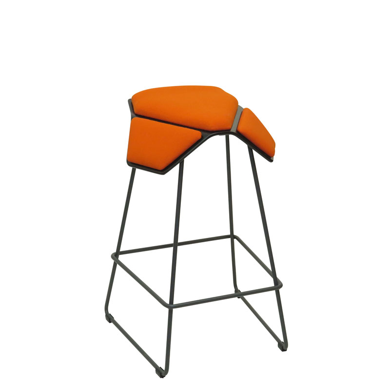 saddle, ergonomic, chair, bar stool, wood, design, finnish, furniture, school - myKolme Iloa plus bar ash orange fame