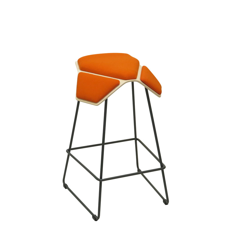 saddle, ergonomic, chair, bar stool, wood, design, finnish, furniture, school - myKolme Iloa plus bar birch orange fame