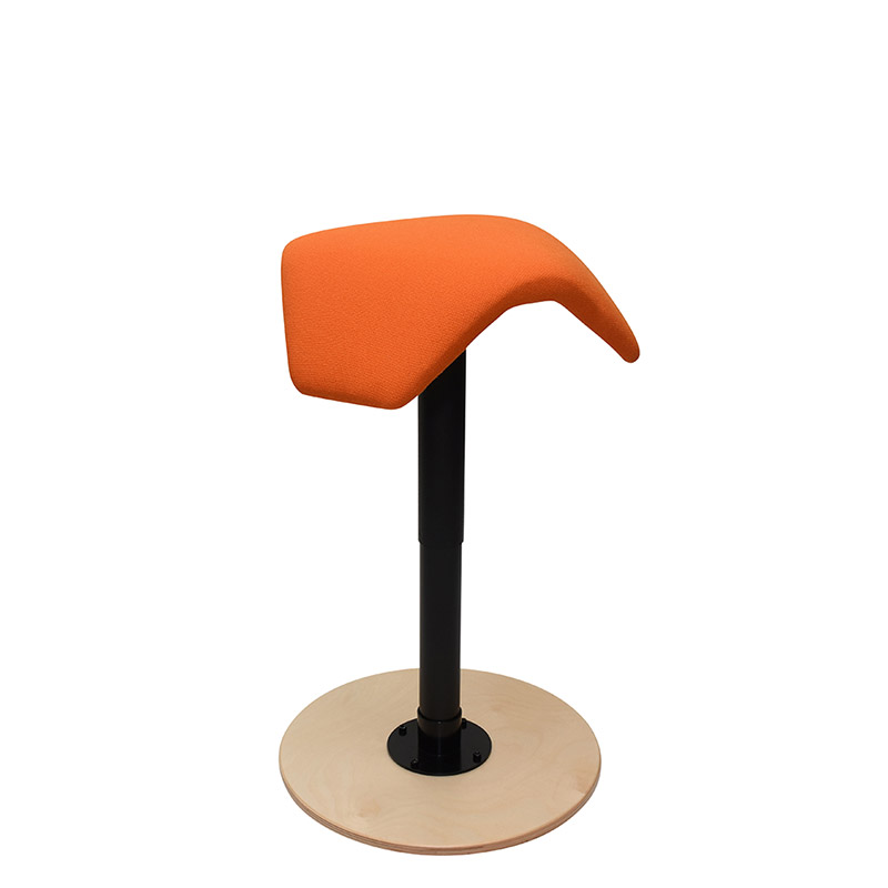 saddle, ergonomic, chair, stool, wood, design, finnish, furniture, school - myKolme liiku joy birch fame orange