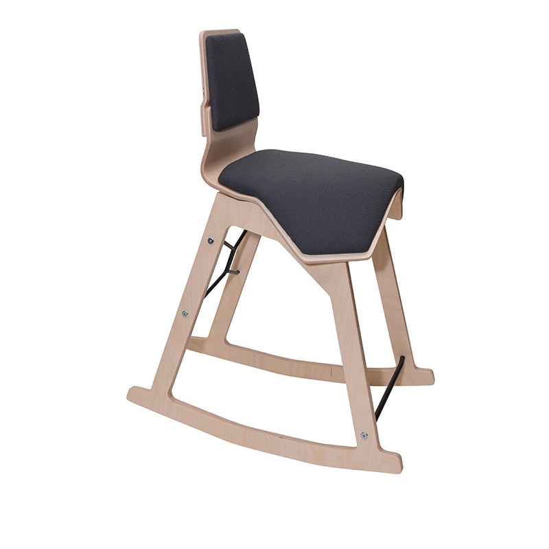 saddle, ergonomic, chair, stool, wood, design, finnish, furniture, school - myKolme Liiku swing grey